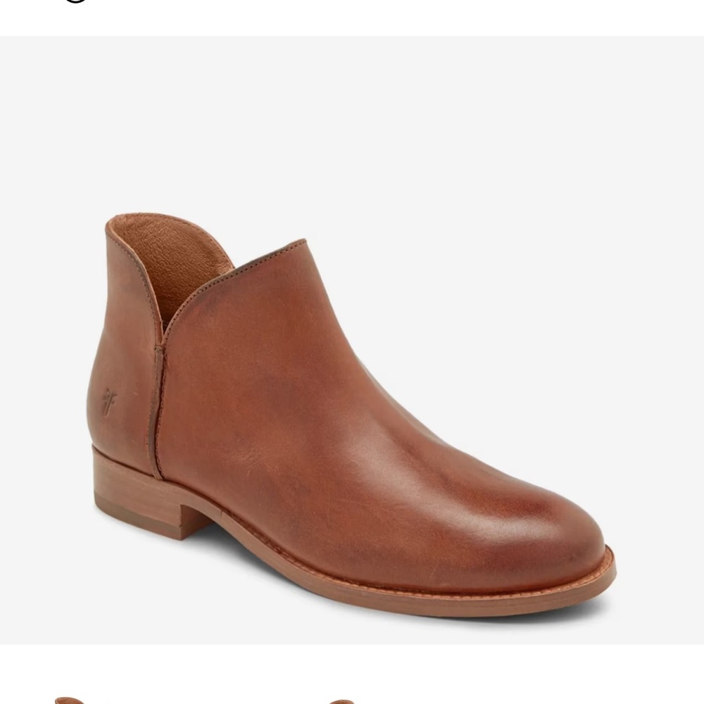 Frye Melissa bootie Women’s Brown Leather Slip-On Ankle Boot size 7 NWOB